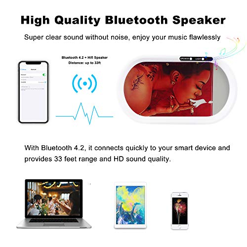 Bluetooth Speaker LED Rolling Glow Light Up Tray - 7 Colors Party Mode Rechargeable, Lights with Music, Fashionable Pattern Finish with Smooth Rounded Edges - Hot Girl