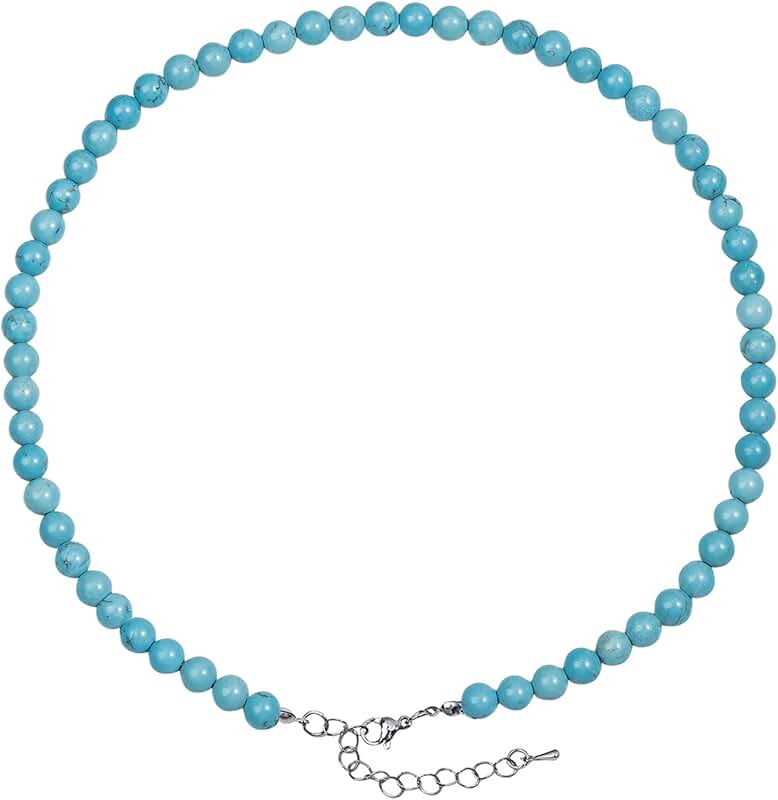 Turquoise Beaded Necklace for Women, December Birthstone, Gift