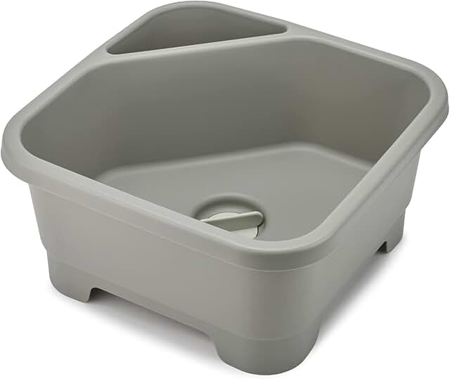 Square kitchen and RV wash basin with cutlery and sponge compartments