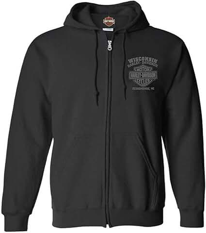 Men's Black Skull Zip-Up Hoodie
