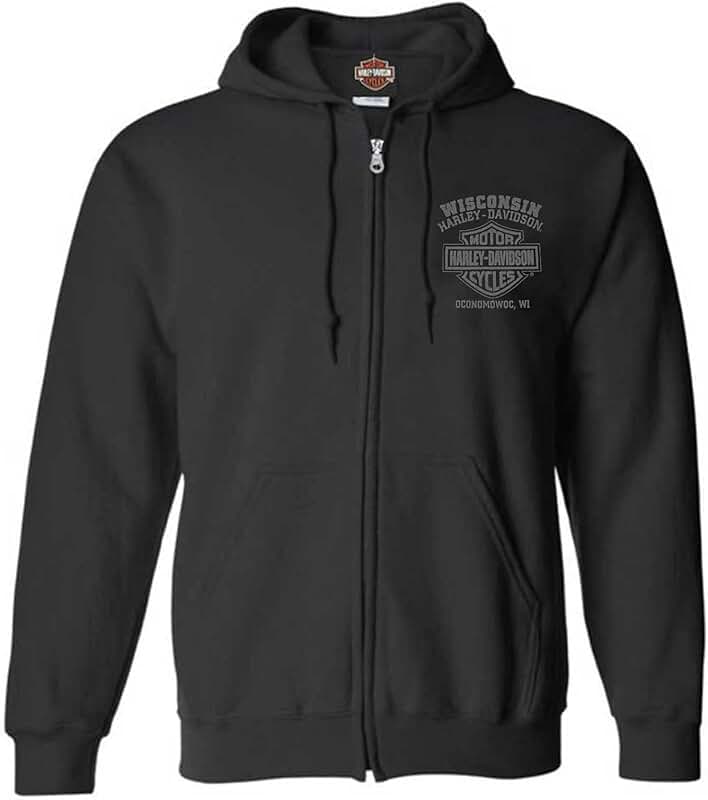 Men's Black Skull Zip-Up Hoodie