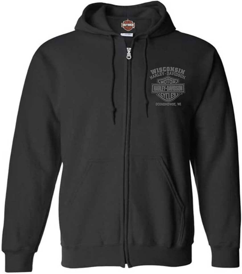 Men's Black Skull Zip-Up Hoodie