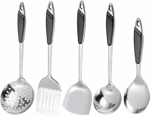 Set of 3 stainless steel cooking spoons