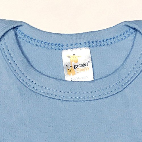 Baby Blank Long Sleeve Onesie Pastel (0-3 Months, Blue)