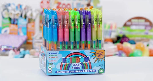 Rainbow Color Assorted Gel Pen Set, 50 Pack