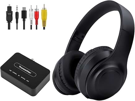 Wireless TV Headphones with Noise Cancellation and Long Battery Life