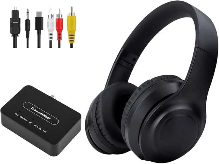 Wireless TV Headphones with Noise Cancellation and Long Battery Life