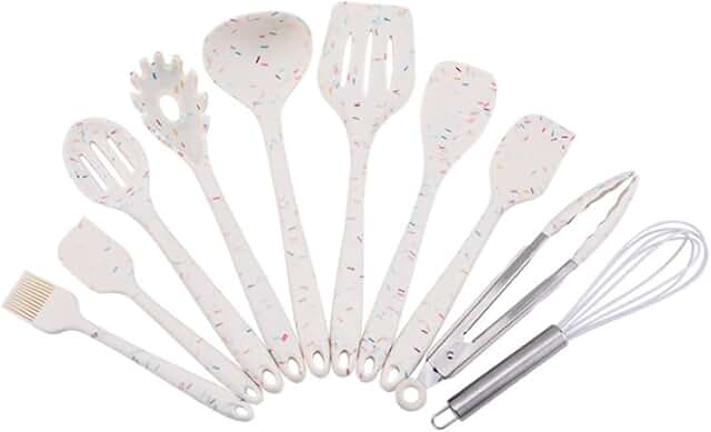 10-Piece White Silicone Cooking Utensil Set