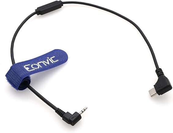 USB-C to 2.5mm LANC right angle cable for camera