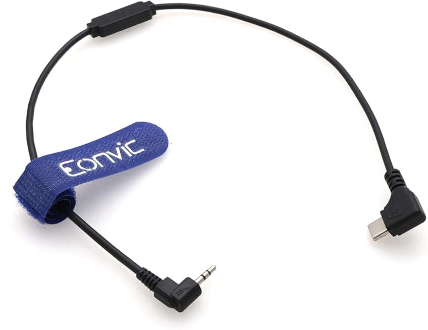 USB-C to 2.5mm LANC right angle cable for camera