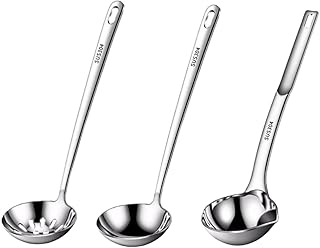 Set of 3 stainless steel cooking spoons