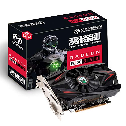 AMD Radeon RX 550 4GB GDDR5 ITX Computer PC Gaming Video Graphics Card GPU 128-Bit DirectX 12 PCI Express X16 3.0 DVI-D Dual Link, HDMI, DisplayPort