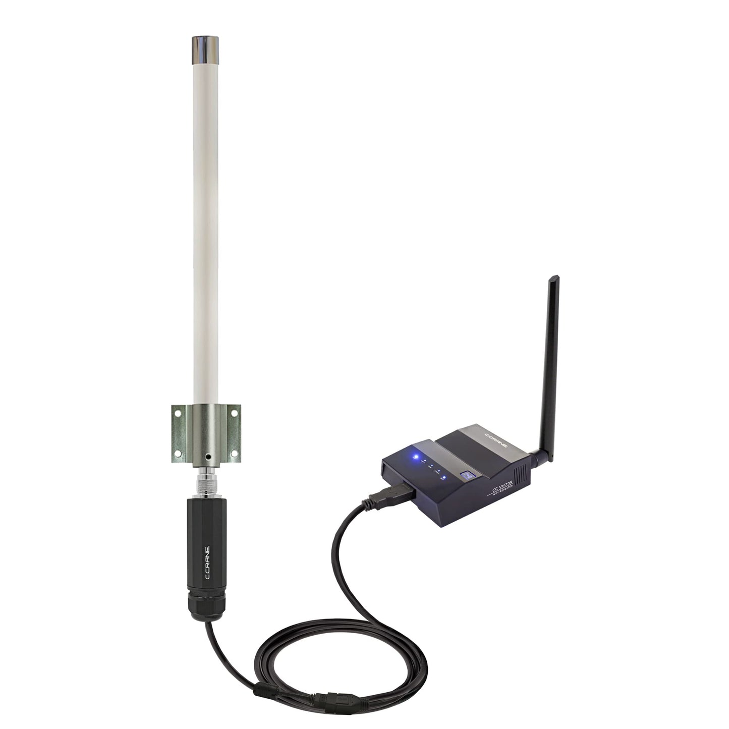 CC Vector RV Long Range WiFi Repeater System 2.4 GHz- Extends Distant WiFi to All Devices in Your RV, Boat or Big Rig