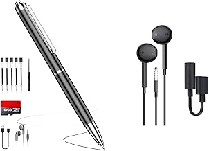 Digital Voice Recorder with Extra Headphone Jack and Adapter
