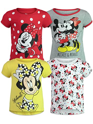 Mickey Mouse Minnie Mouse Infant Baby Girls 4 Pack Graphic T-Shirts 12 Months