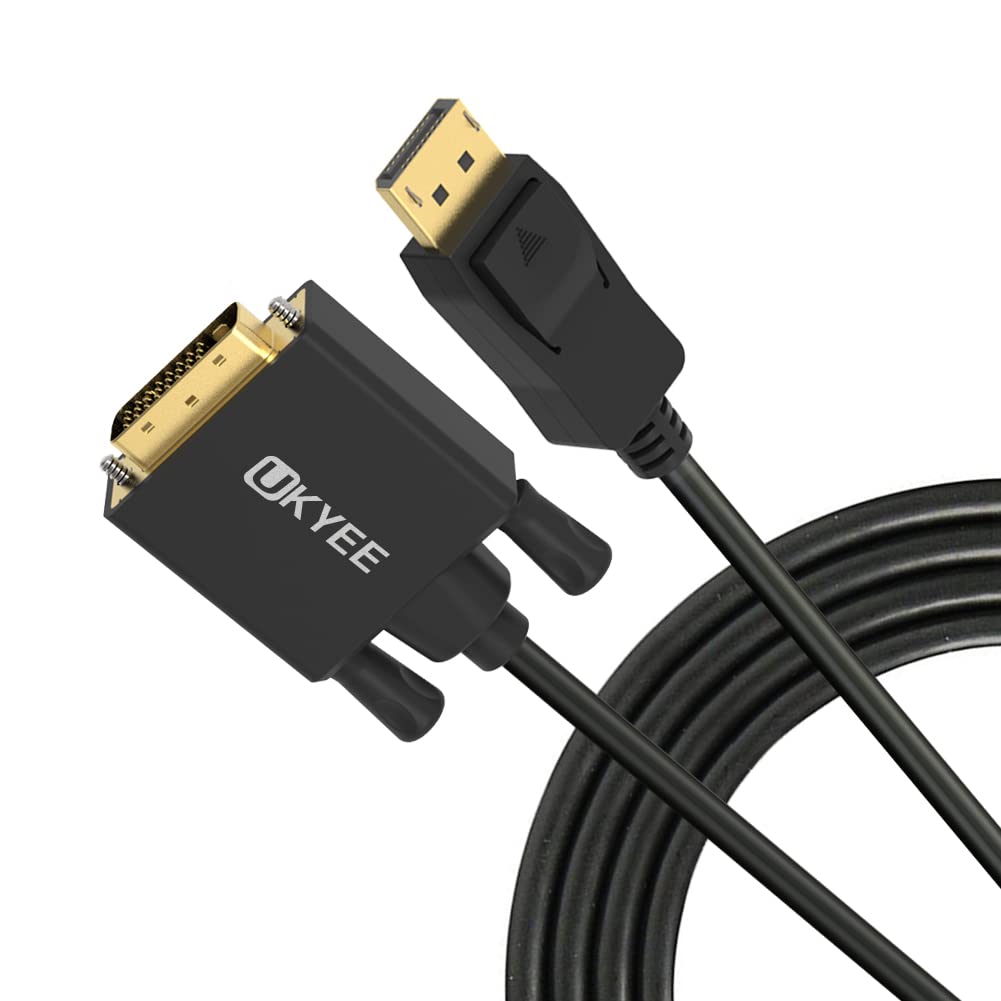 Displayport to DVI Cable 6 Feet 2-Pack, Display Port(DP) to DVI-d Male to Male Adapter Cable Compatible with PC, Laptop, HDTV, Projector, Monitor, More- Gold-Plated