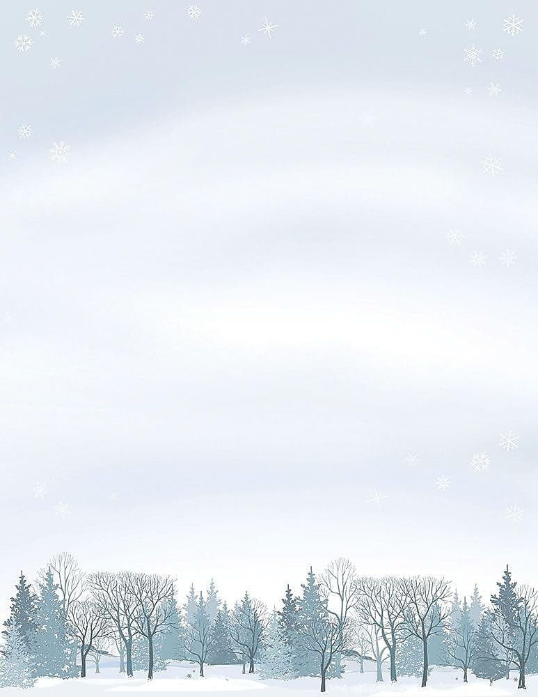 Winter Wonderland Letterhead, 80 sheets, 11" x 8.5"