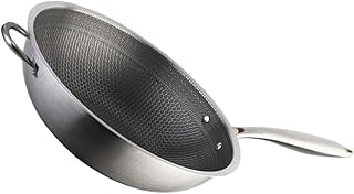 Stainless Steel Honeycomb Wok with Double Handle