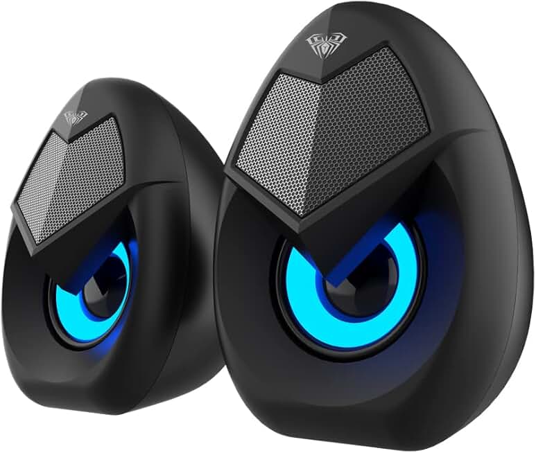 USB Powered Stereo Desktop Speakers with RGB Lights