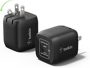 Dual USB-C Charger Block 45W, Fast Charging, Black