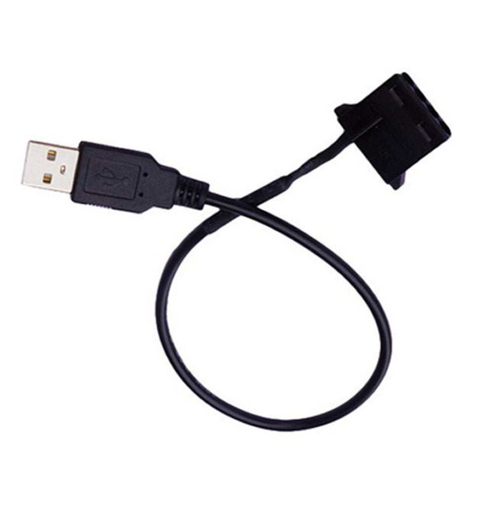 Set of four black USB to 4-pin Molex fan connector cables