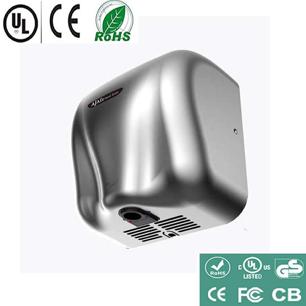1 Pack Heavy Duty Commercial 1800 Watts High Speed Automatic Hot Hand Dryer  Stainless Steel