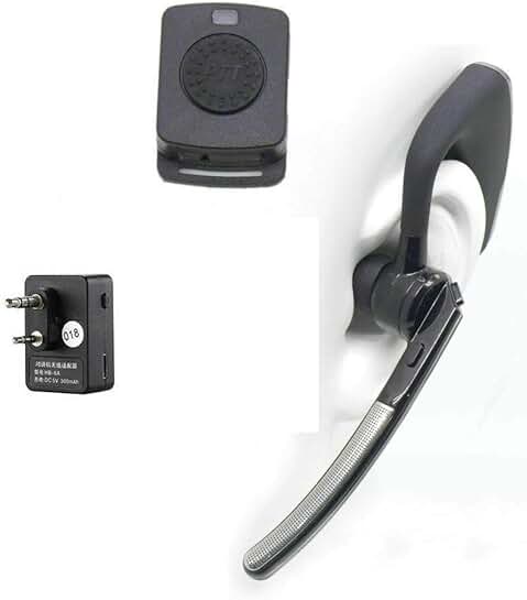 Bluetooth Wireless Adapter with PTT Headset for Radio
