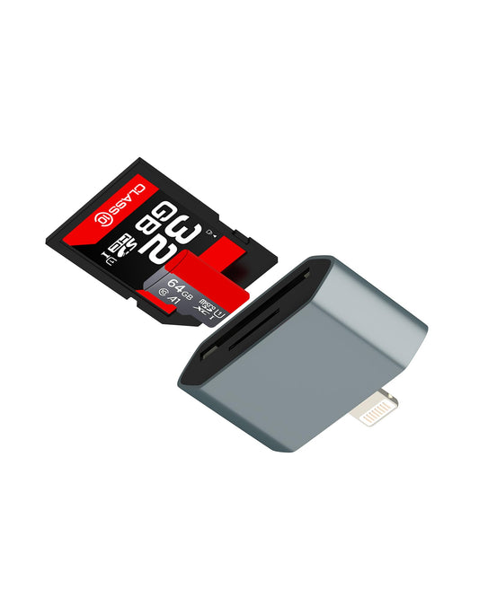 Dual Port SD and Micro SD Card Reader for iPhone and iPad
