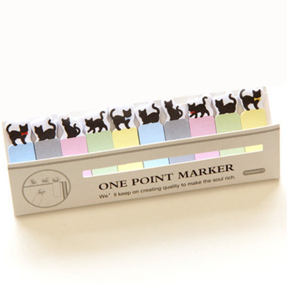 Black Kitty Cat Mini Bookmark with 150 Pages