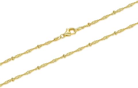 Gold Rope Necklace for Women and Men, 16-26in