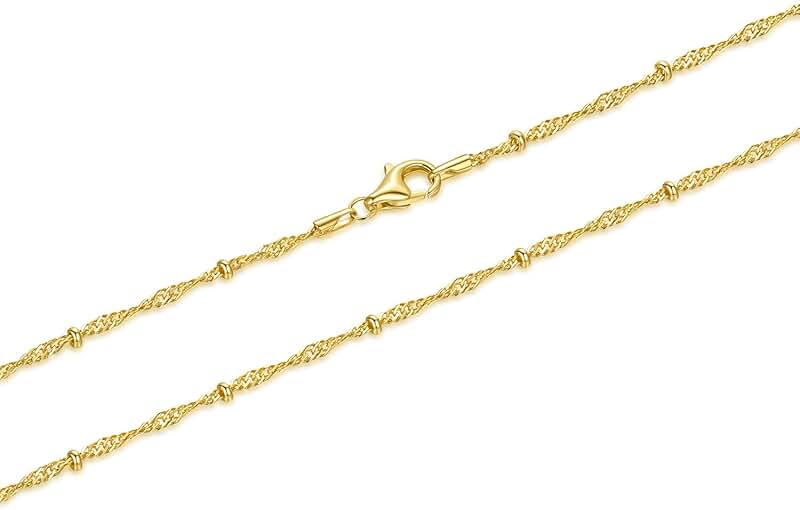 Gold Rope Necklace for Women and Men, 16-26in