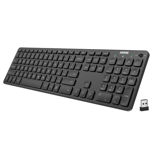 2.4G Wireless Full-Size Keyboard with Numeric Keypad and Hotkeys