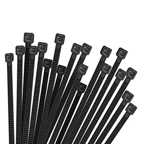 100pcs Cable Zip Ties Heavy Duty 12 Inch, Premium Plastic Wire Ties with 50 Pounds Tensile Strength, Self-Locking Black Nylon Zip Ties for Indoor and Outdoor