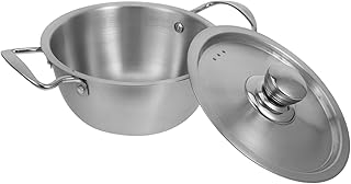 Stainless Steel Ramen and Stock Pot with Lid and Handles