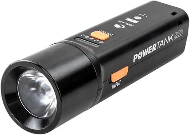Portable 5000mAh Power Bank with Red Flashlight