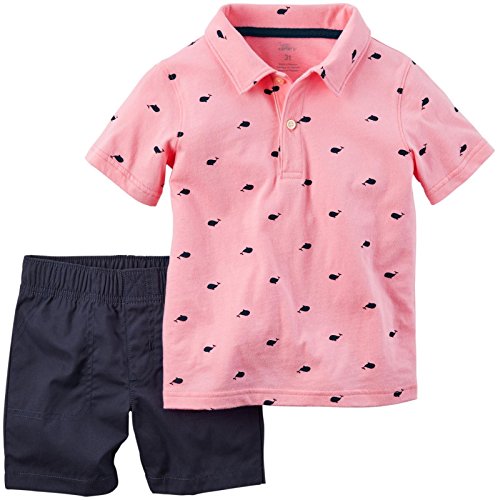 Carter s Baby Boys  2 Pc Playwear Sets 229g120, Pink, 3 Months