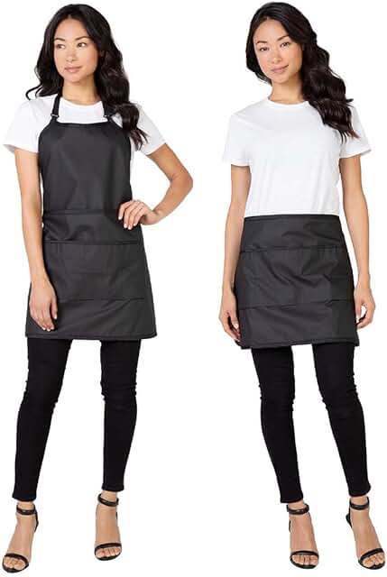 Women's salon apron with pockets and waterproof design