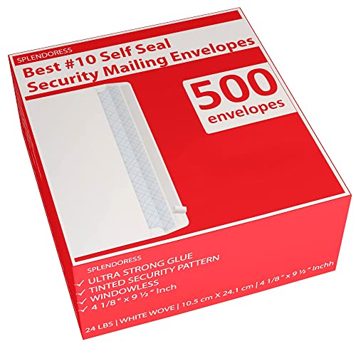 Self Seal Letter Size Envelopes, 500 Pack