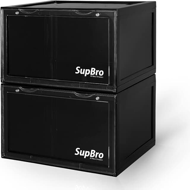 Stackable Clear Shoe Storage Box, 2 Pack