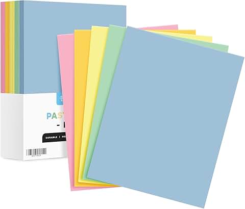 Pastel Color Paper Pack for Crafts and Greetings