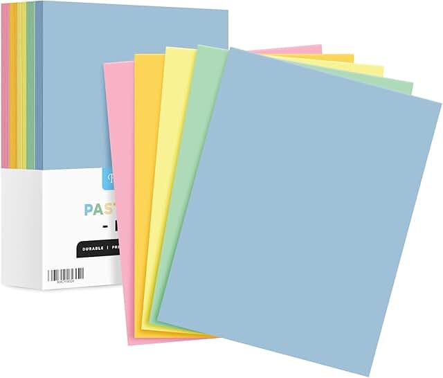 Pastel Color Paper Pack for Crafts and Greetings
