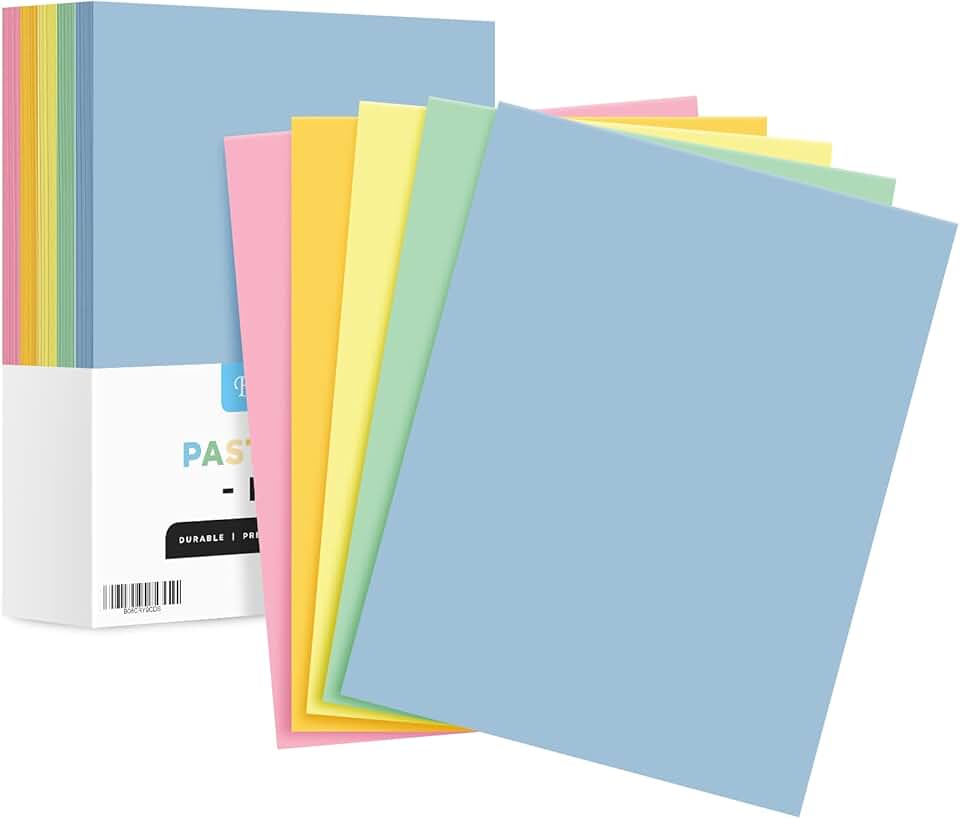 Pastel Color Paper Pack for Crafts and Greetings