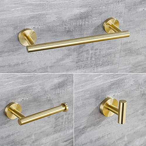 Brushed Gold Bathroom Accessories Sets Towel Rail Rack Holder Tet Tissue Paper Holder Coat Robe Hook Stainless Steel Bath Set