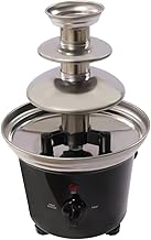 Three-tier stainless steel cheese and chocolate fountain with fruit plate