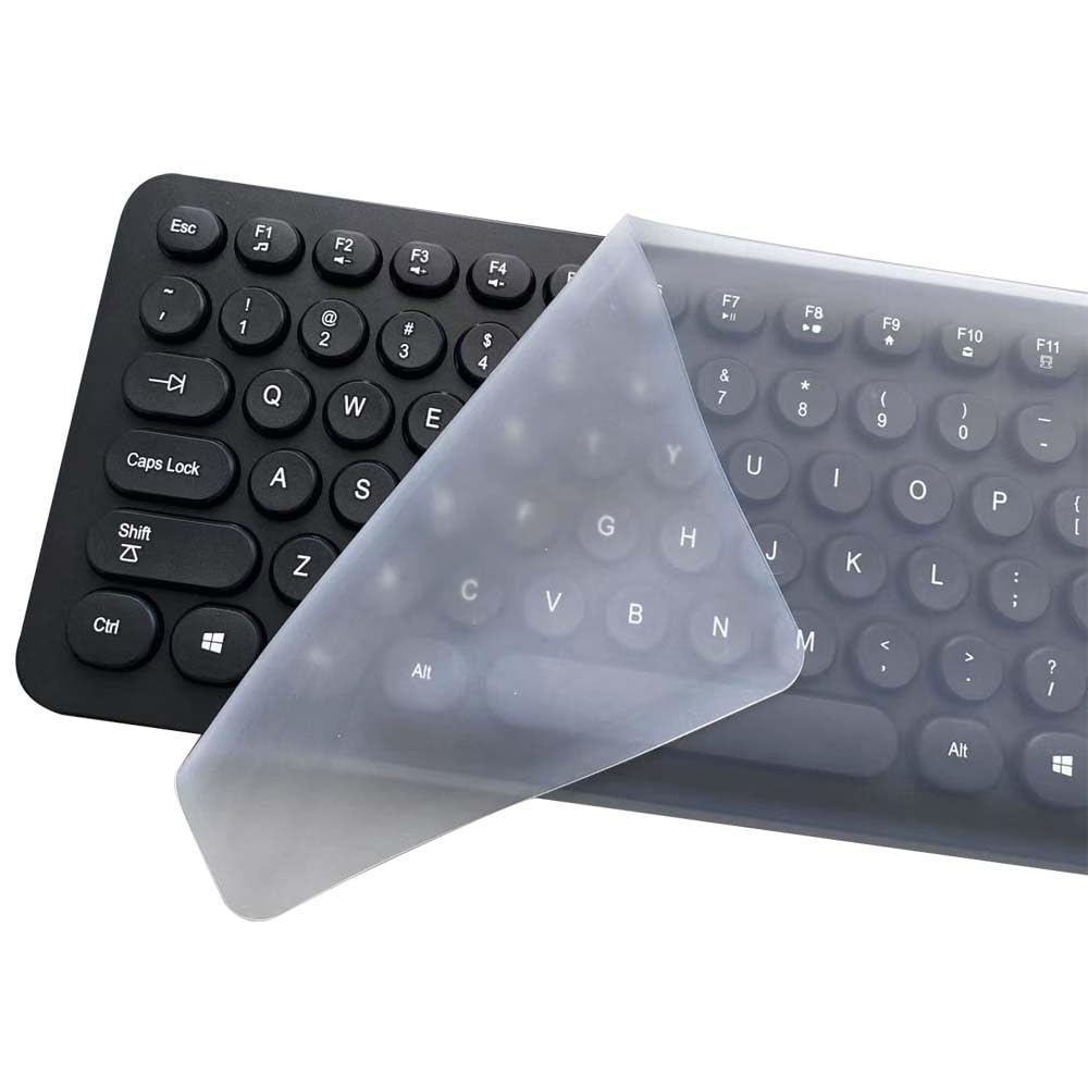 Clear silicone keyboard cover for standard desktop keys