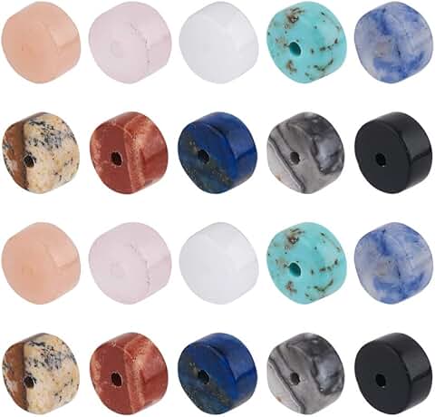 6mm Natural Gemstone Beads, 300 Pieces for Jewelry Making