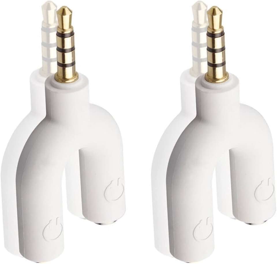 Dual 3.5mm Headphone Adapter with Gold Plated Connectors