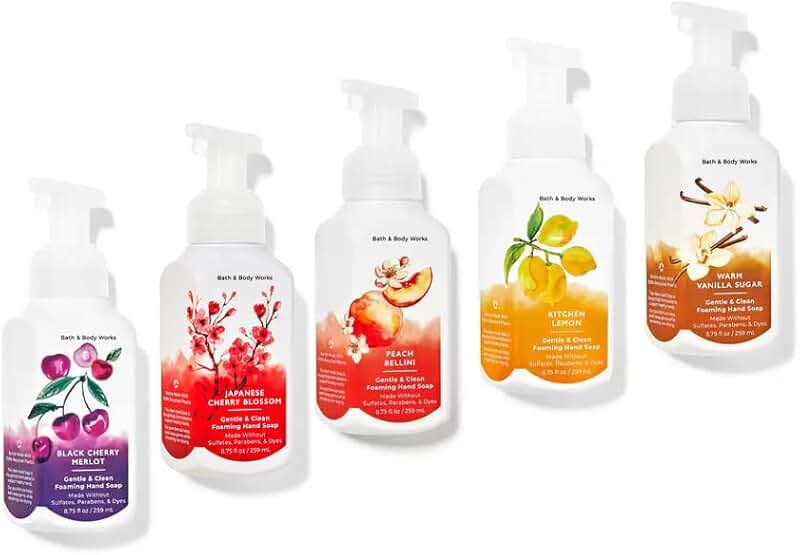 Set of 5 Gentle Foaming Hand Soaps in Fresh and Fruity Scents