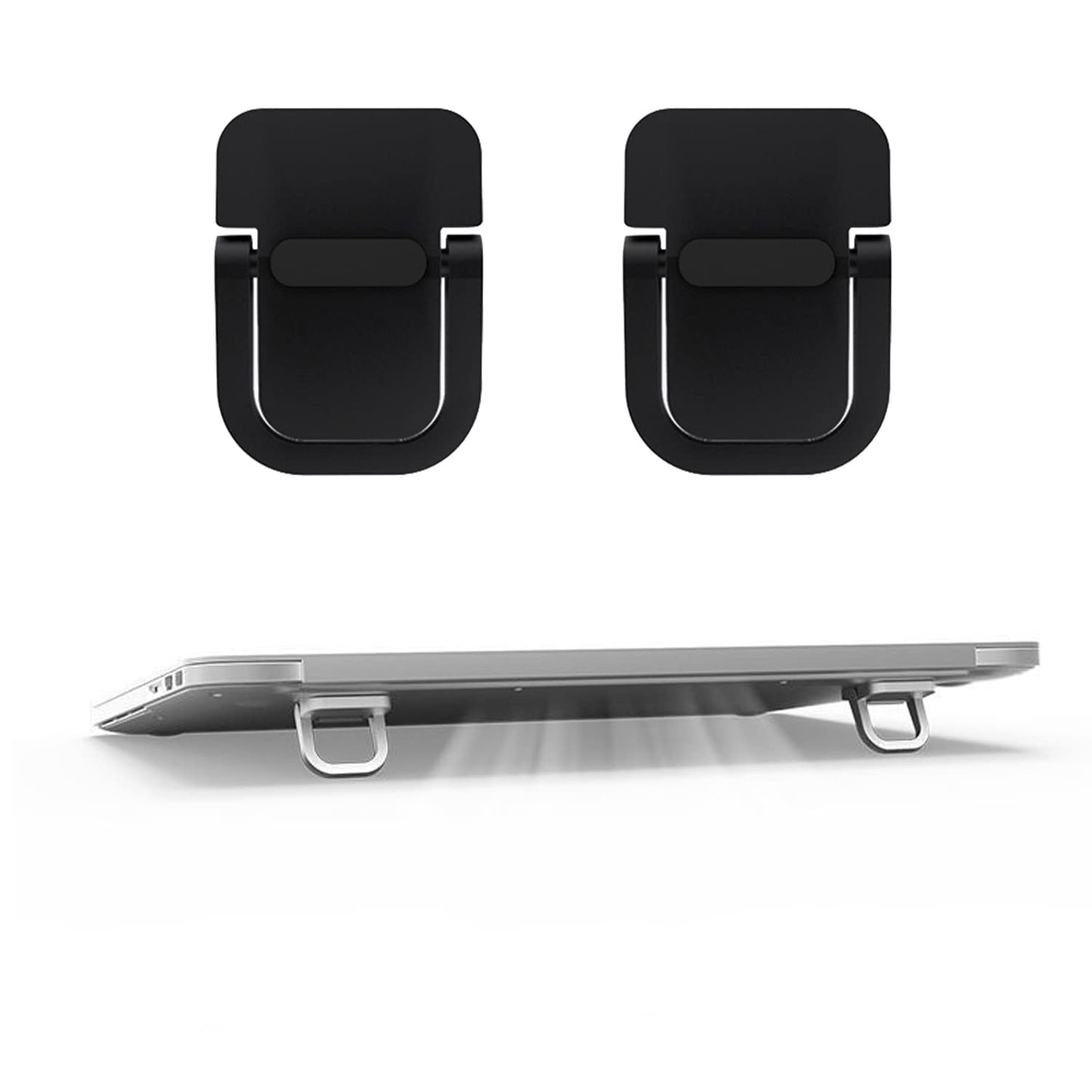 2-Pack Portable Laptop Stands for Desk, Black