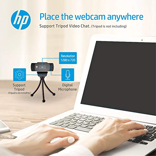 W200 Webcam, 720P HD, UVC Plug and Play, Built-in Microphone, Wide View Angle for Live Streaming/Conference/Online Learning/Podcast Camera for Laptop or Computer